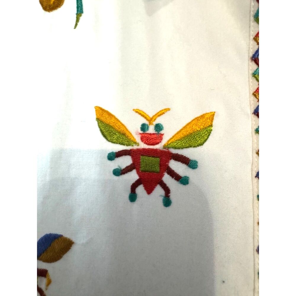 Bob Mackie Wearable Art Blouse w/ Insect Motif Embroidery on Cuffs, Yoke, Front - Picture 10 of 12